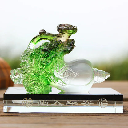 Emerald Cabbage Jade Ruyi ancient Coloured glaze ornaments Gift