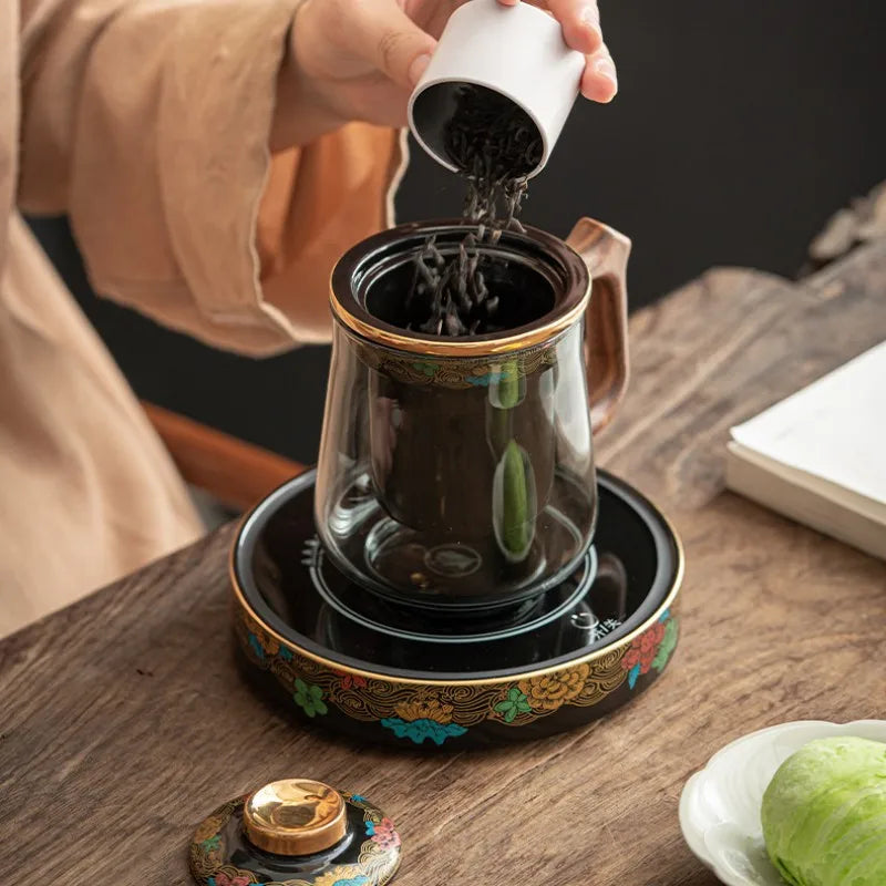 Enamel Chinese Style Tea Cup Tea Separation Glass Office Cup With Lid Filter Cup Bubble Drinkware Kitchen Dining Bar Home Garden