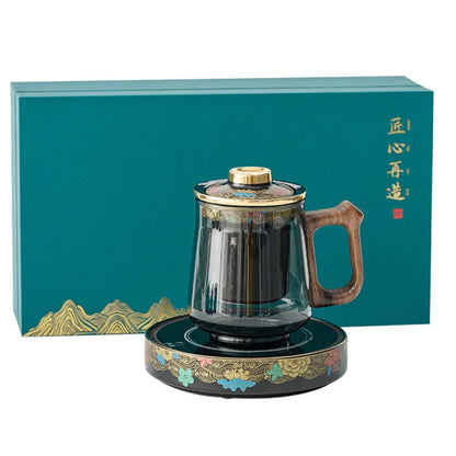 Enamel Chinese Style Tea Cup Tea Separation Glass Office Cup With Lid Filter Cup Bubble Drinkware Kitchen Dining Bar Home Garden