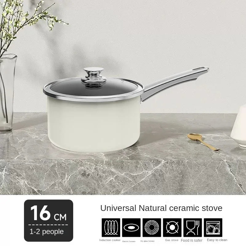 Enamel Enamel Uncoated Antibacterial Darling Non-stick Milk Cooker Soup Cooker Instant Noodle Cooker Gas Induction Cooker