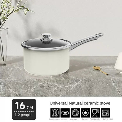 Enamel Enamel Uncoated Antibacterial Darling Non-stick Milk Cooker Soup Cooker Instant Noodle Cooker Gas Induction Cooker