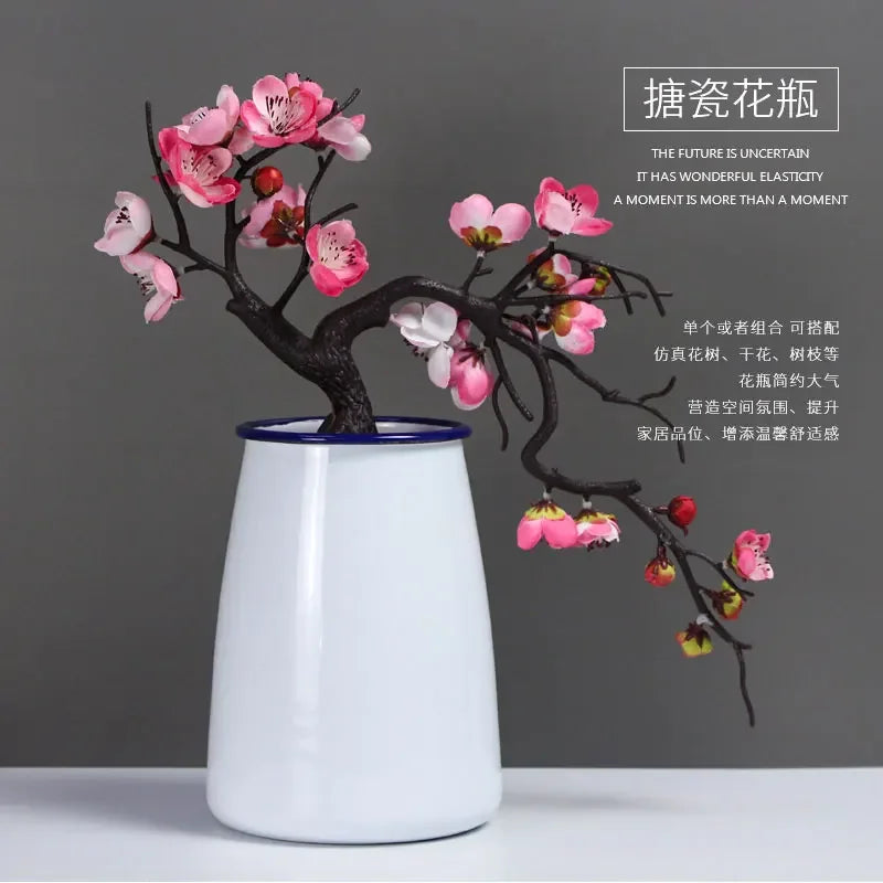 Enamel Modern Simple Vase Living Room Decoration Flower Arrangement Bottle Home Decoration Dried Flower Decoration Craft