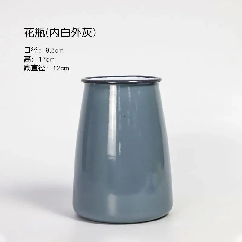 Enamel Modern Simple Vase Living Room Decoration Flower Arrangement Bottle Home Decoration Dried Flower Decoration Craft