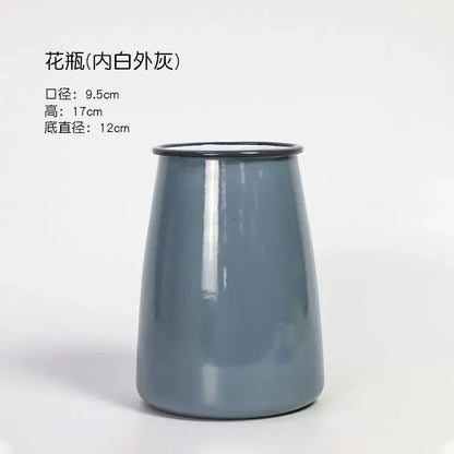 Enamel Modern Simple Vase Living Room Decoration Flower Arrangement Bottle Home Decoration Dried Flower Decoration Craft