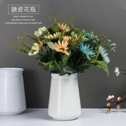 Enamel Modern Simple Vase Living Room Decoration Flower Arrangement Bottle Home Decoration Dried Flower Decoration Craft