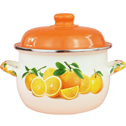 Enamel Orange Pot Belly Pot 18cm20cm24cm Thickened Enamel Soup Pot 1.8L2L3L5L Stew Pot Pan Frying Pan Cooking Noodle Pot