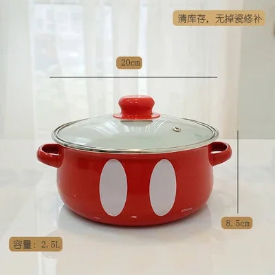 Enamel Orange Pot Belly Pot 18cm20cm24cm Thickened Enamel Soup Pot 1.8L2L3L5L Stew Pot Pan Frying Pan Cooking Noodle Pot