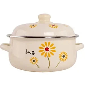 Enamel Pot Enamel Enamel Soup Pot Old-fashioned Binaural Pot with Lid Saucepan Instant Noodle Pot Induction Cooker Gas Universal