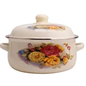 Enamel Pot Enamel Enamel Soup Pot Old-fashioned Binaural Pot with Lid Saucepan Instant Noodle Pot Induction Cooker Gas Universal