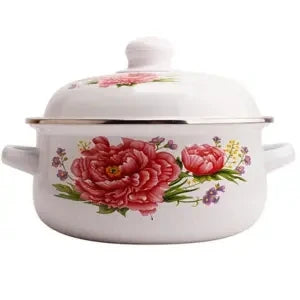 Enamel Pot Enamel Enamel Soup Pot Old-fashioned Binaural Pot with Lid Saucepan Instant Noodle Pot Induction Cooker Gas Universal