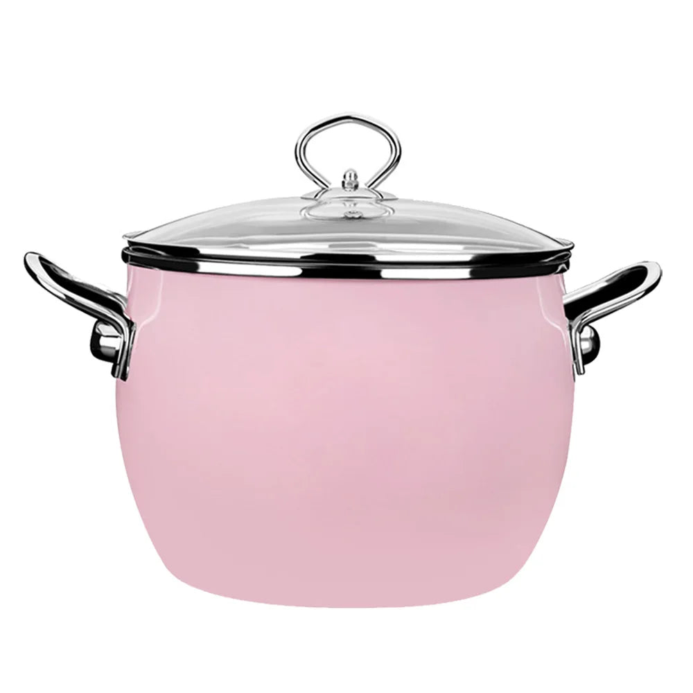 Enamel on Steel Stock Pot/Stockpot with Lid, 6 Litre