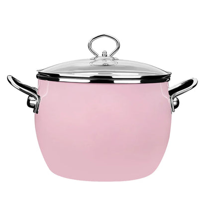 Enamel on Steel Stock Pot/Stockpot with Lid, 6 Litre