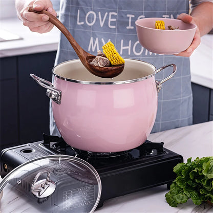 Enamel on Steel Stock Pot/Stockpot with Lid, 6 Litre