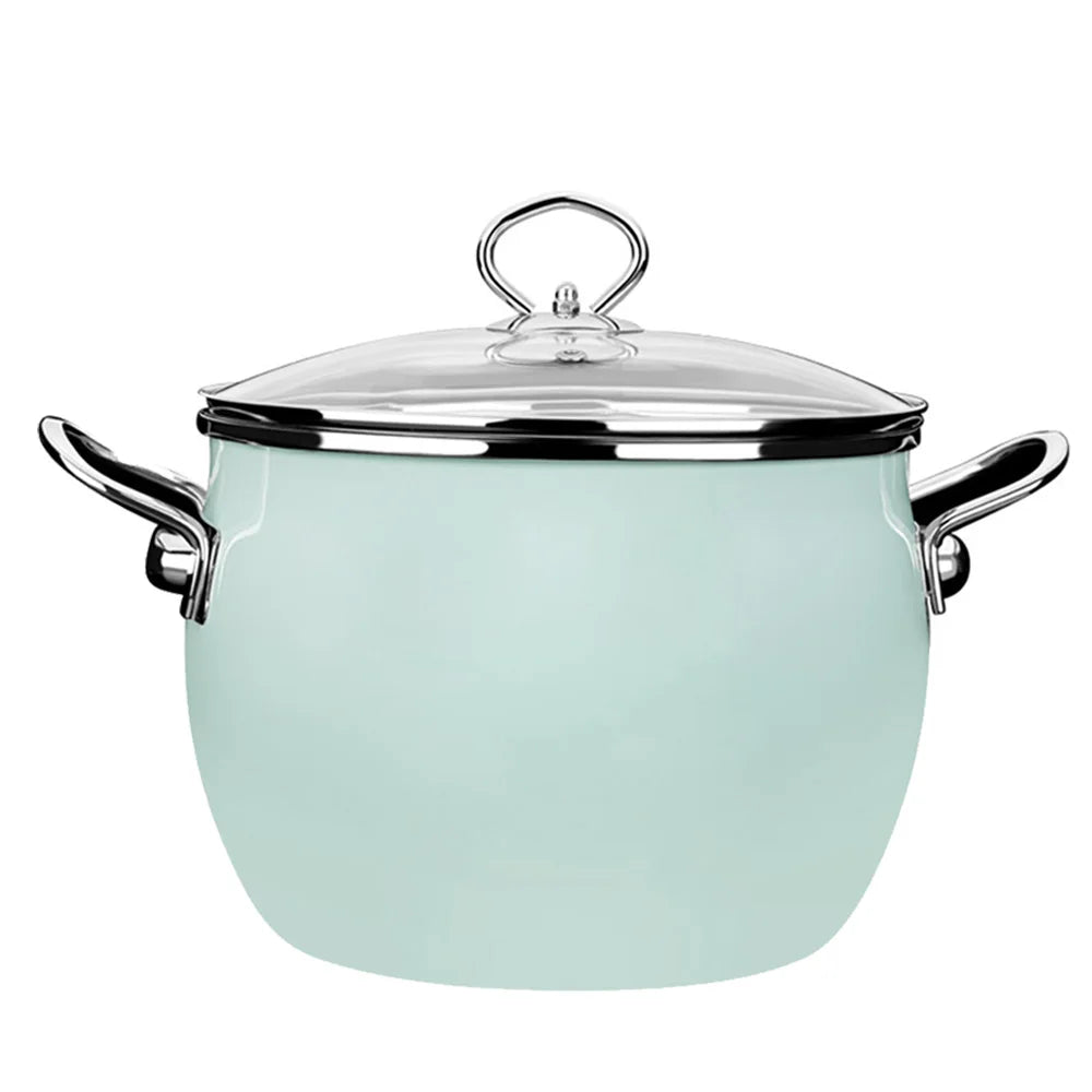 Enamel on Steel Stock Pot/Stockpot with Lid, 6 Litre