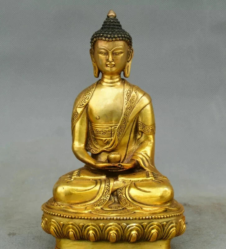 Estatua de bronce antiguo de Buda, estatua de Amitabha Sakyamuni, Tathagata o Buda Padmapani