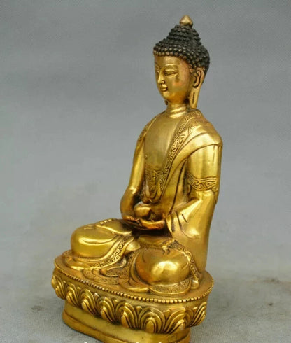 Estatua de bronce antiguo de Buda, estatua de Amitabha Sakyamuni, Tathagata o Buda Padmapani