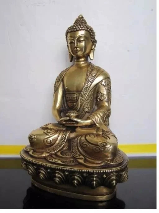 Estatua de cobre de Buda, estatua tibetana de Amitabha, bronce