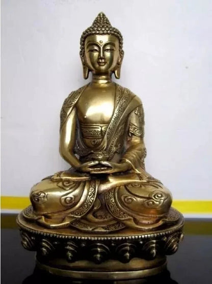 Estatua de cobre de Buda, estatua tibetana de Amitabha, bronce