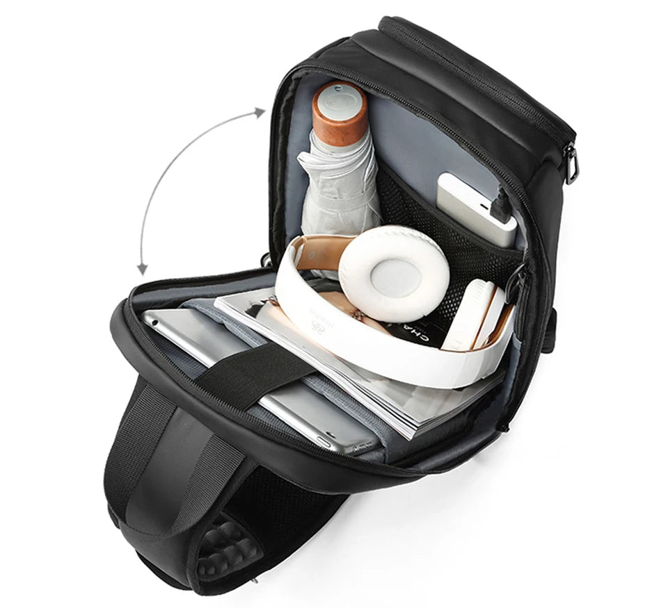 Eurcool Men's USB Charging Shoulder Bag Male Waterproof Messenger High Quality Men Short Trip 9.7 iPad Sling Bag