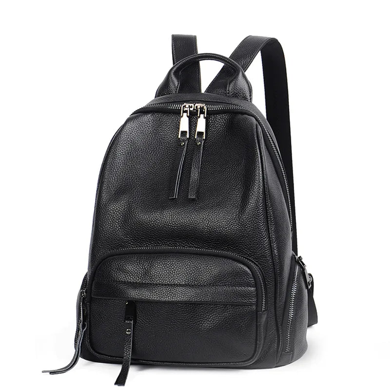 Euro-american Style Genuine Leather Backpack Women Versatile Casual Shopping Travel Mochilas Large Capacity Shoulder Bag