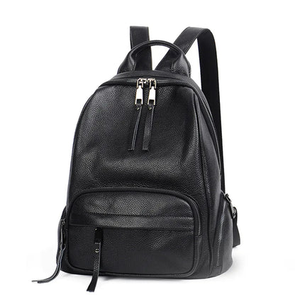 Euro-american Style Genuine Leather Backpack Women Versatile Casual Shopping Travel Mochilas Large Capacity Shoulder Bag
