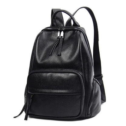 Euro-american Style Genuine Leather Backpack Women Versatile Casual Shopping Travel Mochilas Large Capacity Shoulder Bag