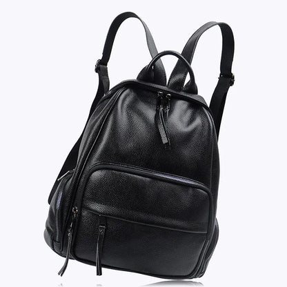 Euro-american Style Genuine Leather Backpack Women Versatile Casual Shopping Travel Mochilas Large Capacity Shoulder Bag