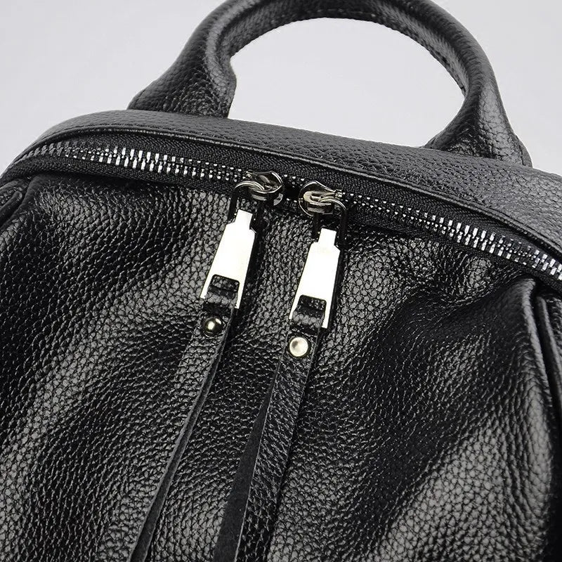 Euro-american Style Genuine Leather Backpack Women Versatile Casual Shopping Travel Mochilas Large Capacity Shoulder Bag