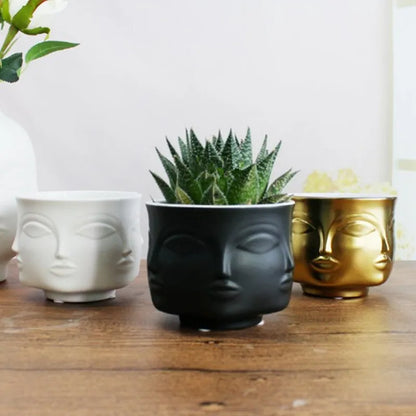 Europe Face Flower Vase Nordic Style Desk Vases Home Decoration Modern Ceramic Planters Flowers Pot Drop Shipping