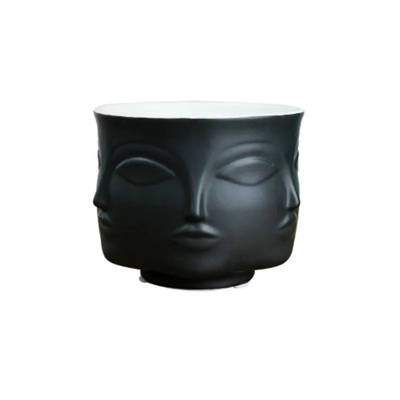 Europe Face Flower Vase Nordic Style Desk Vases Home Decoration Modern Ceramic Planters Flowers Pot Drop Shipping