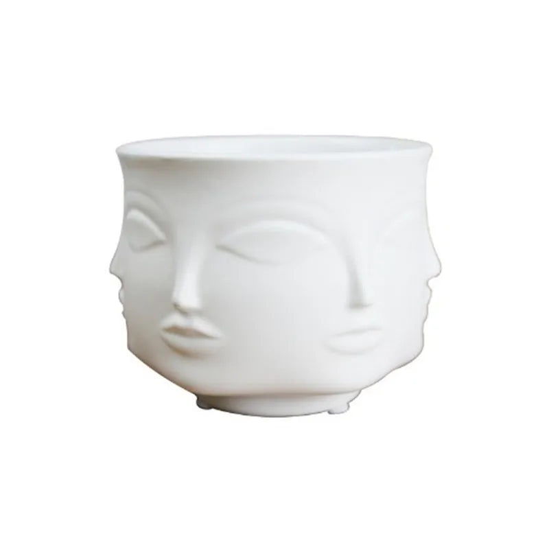 Europe Face Flower Vase Nordic Style Desk Vases Home Decoration Modern Ceramic Planters Flowers Pot Drop Shipping
