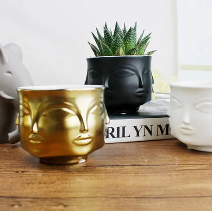 Europe Face Flower Vase Nordic Style Desk Vases Home Decoration Modern Ceramic Planters Flowers Pot Drop Shipping