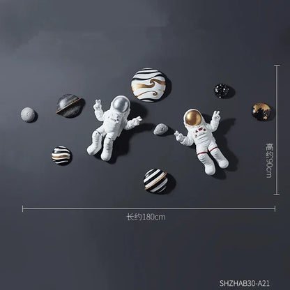 Europe originality Space astronaut Resin modern Home Hotel Wall Hanging Art Decoration decoration craft ornaments statue