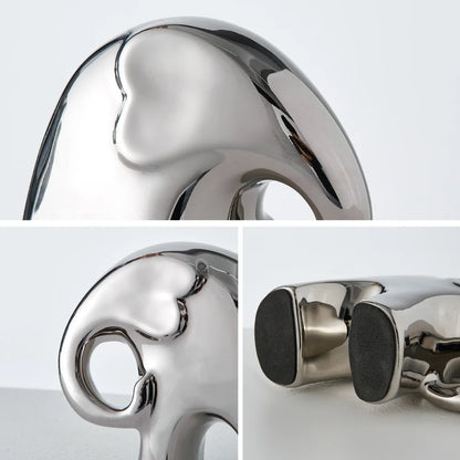 European  Abstract Elephant Sculpture & Figurines Home Decor Silver Statue Ornaments Bedroom Decoration