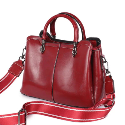 European American Style Genuine Leather Hand For Women Luxury Cowhide Ladies Tote Vintage Female Shoulder Messenger Bag