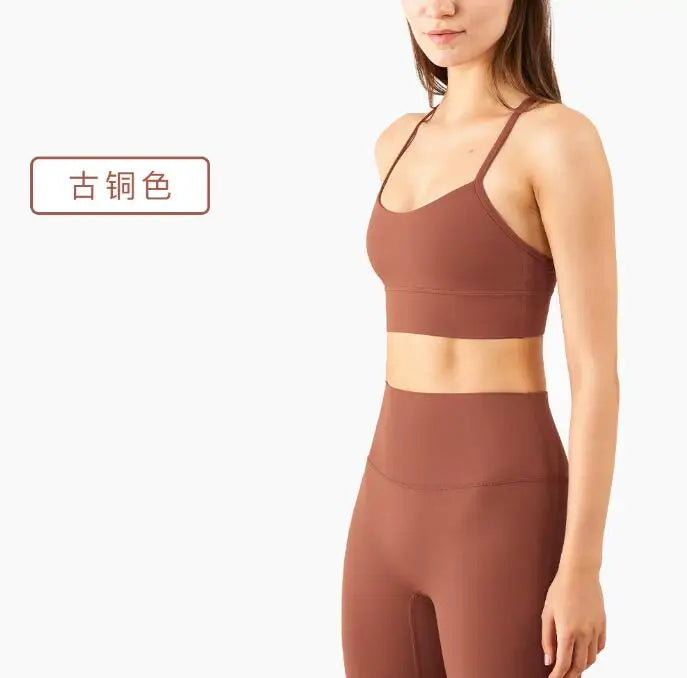 European American bra Y-shaped vest gathering suspender fitness bra for women