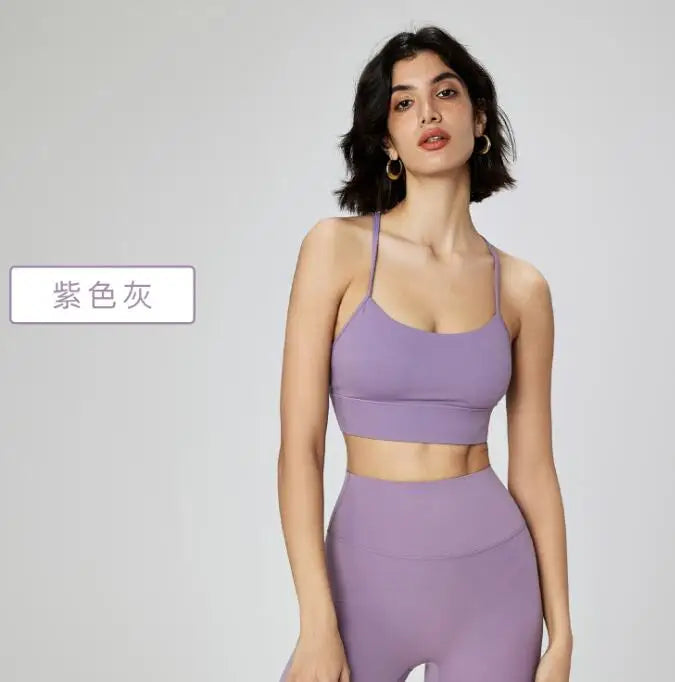 European American bra Y-shaped vest gathering suspender fitness bra for women