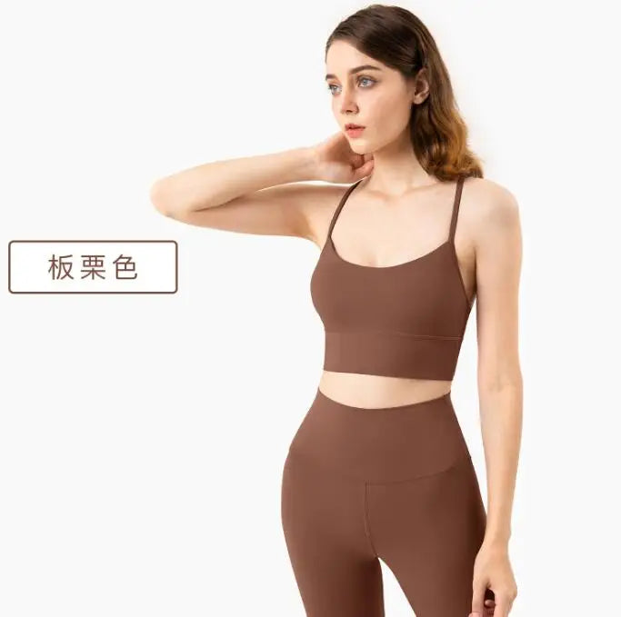 European American bra Y-shaped vest gathering suspender fitness bra for women