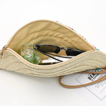 European And American Retro Woven Tassel Handbag Women's Summer Beach Vacation Niche Design Commuter Straw Dumpling Bag