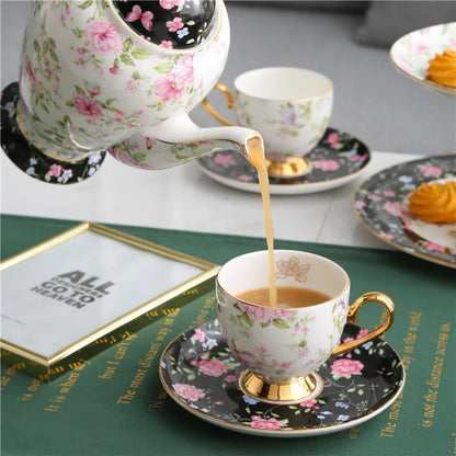 European Bone China Tea Set English Afternoon Tea Cup Set Teapot High-Grade Porcelain Coffee Pot