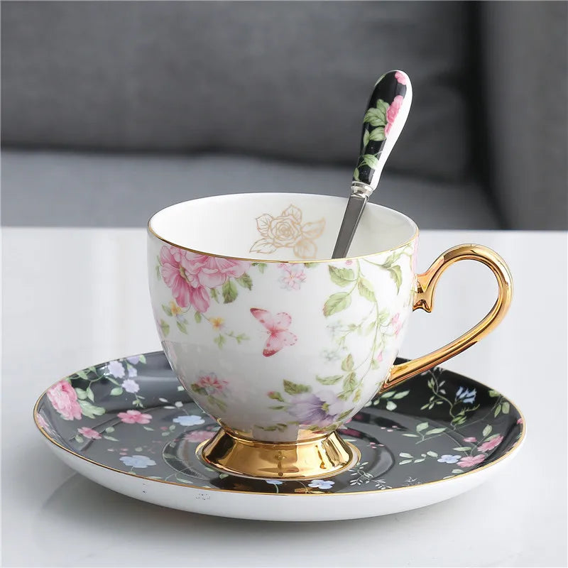 European Bone China Tea Set English Afternoon Tea Cup Set Teapot High-Grade Porcelain Coffee Pot