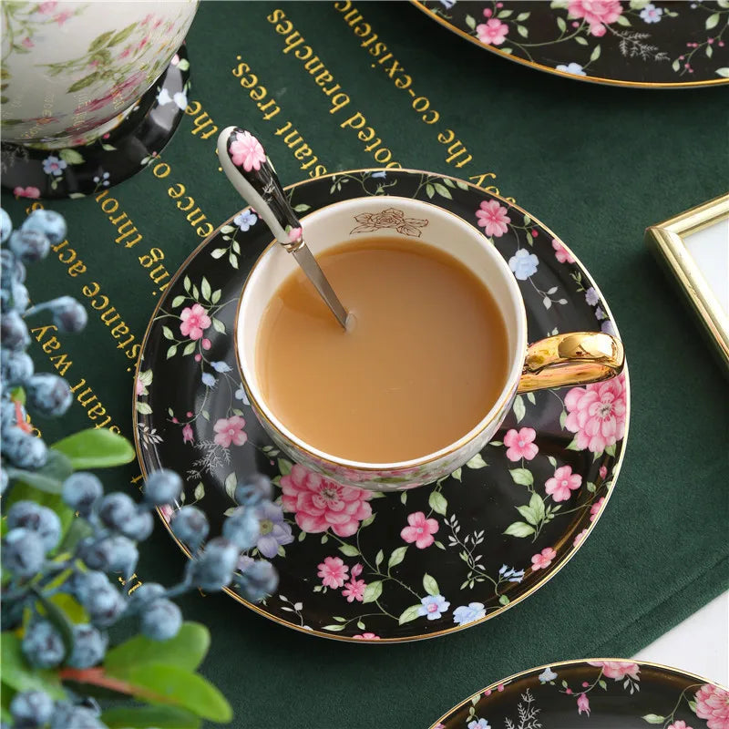 European Bone China Tea Set English Afternoon Tea Cup Set Teapot High-Grade Porcelain Coffee Pot