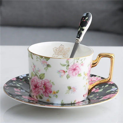 European Bone China Tea Set English Afternoon Tea Cup Set Teapot High-Grade Porcelain Coffee Pot