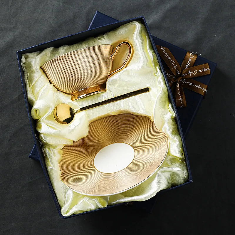 European Bone Porcelain Coffee Cup Home High Beauty Light Luxury British Afternoon Tea Set Gift