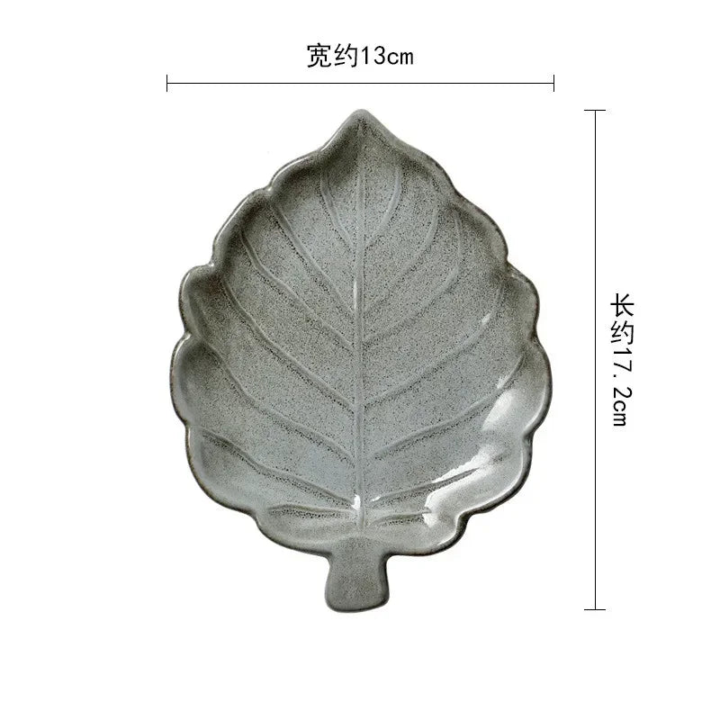 European Ceramic Cutlery Household Dishes Retro Kiln Glaze Porcelain Plate Handmade Ceramic Dinner Plates Kitchen Accessories
