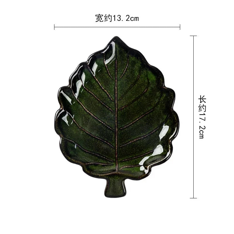 European Ceramic Cutlery Household Dishes Retro Kiln Glaze Porcelain Plate Handmade Ceramic Dinner Plates Kitchen Accessories