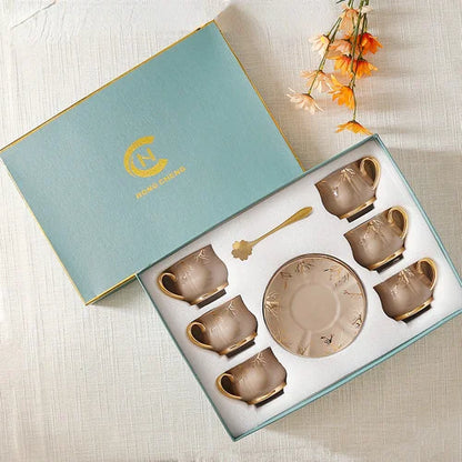 European Coffee Cup Household Afternoon Tea Set High Appearance Level Ceramic Gold Cup Light Luxury Coffee Cup and Saucer Set