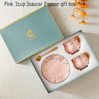 European Coffee Cup Household Afternoon Tea Set High Appearance Level Ceramic Gold Cup Light Luxury Coffee Cup and Saucer Set