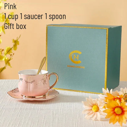 European Coffee Cup Household Afternoon Tea Set High Appearance Level Ceramic Gold Cup Light Luxury Coffee Cup and Saucer Set