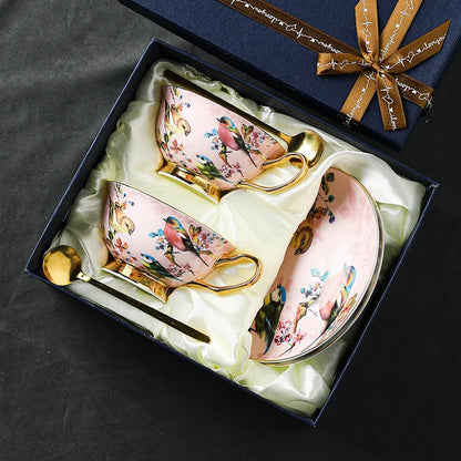 European Coffee Cup Set Bone Porcelain Cup Plate Household Ceramic Light Luxury Afternoon Tea Set Tea Cup High Beauty